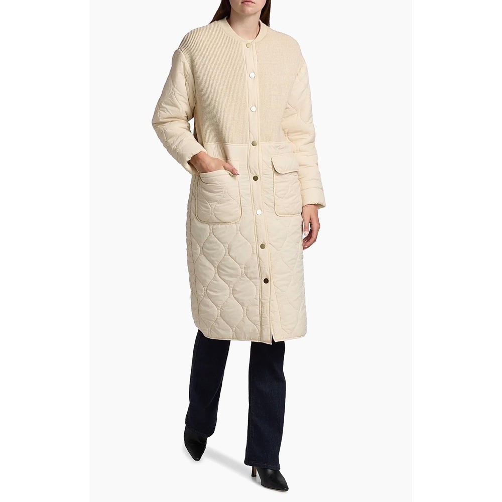 Ramy Brook Melaine Quilted Rib-Knit Scarf Longline Coat Size XXS NWT Classic